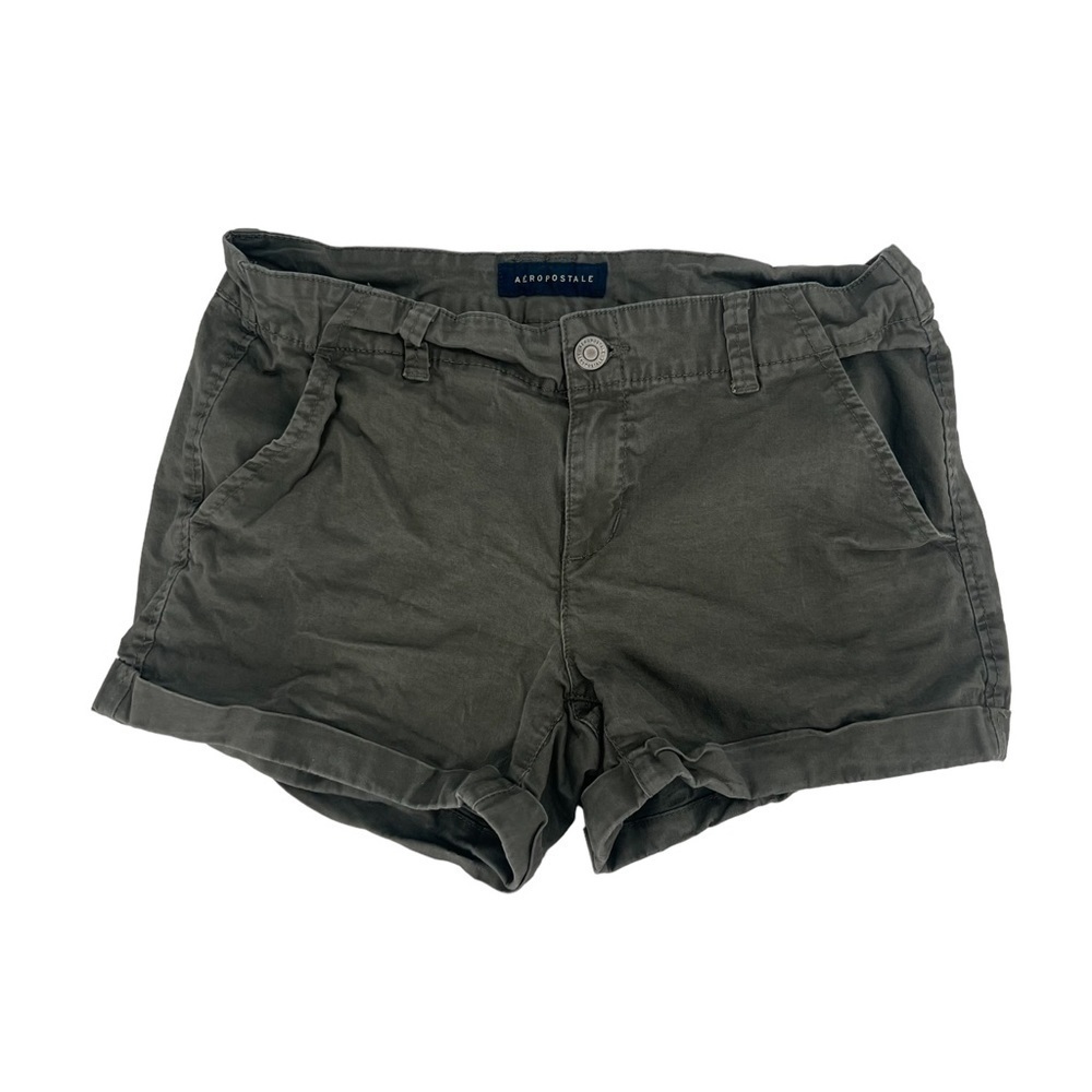 Aeropostale Green Cuffed Hem Chino Shorts Size 8 Women’s